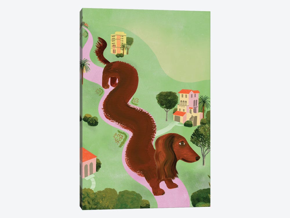 Windy Dog by Ellen Weinstein 1-piece Canvas Print