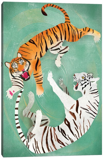 Battle Canvas Art Print - Tiger Art