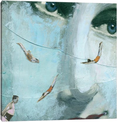 Swimmers Of The Sea Canvas Art Print - Ellen Weinstein