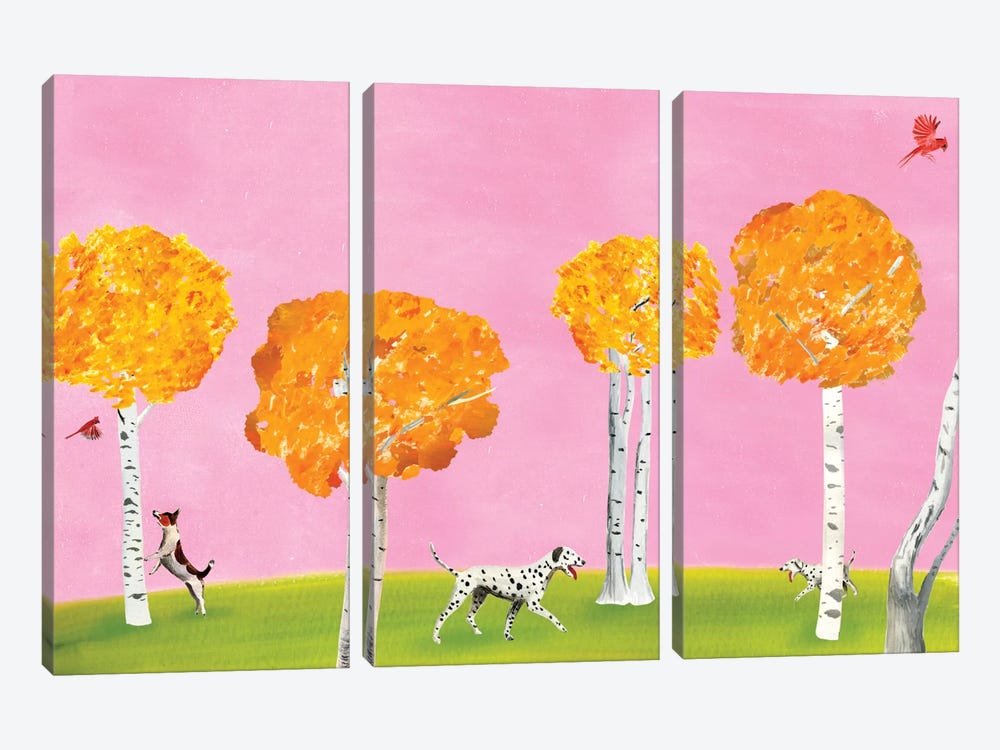 Birch Forest by Ellen Weinstein 3-piece Canvas Art Print