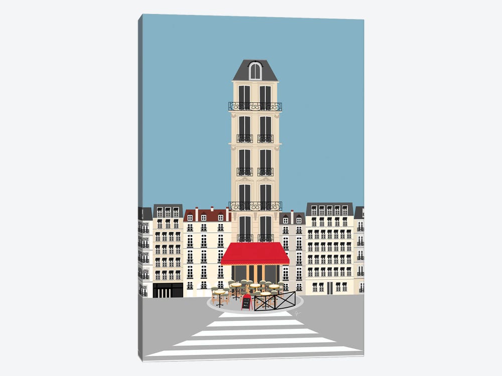 Paris, France | Parisian Cafe On The Street by Lyman Creative Co. 1-piece Canvas Print