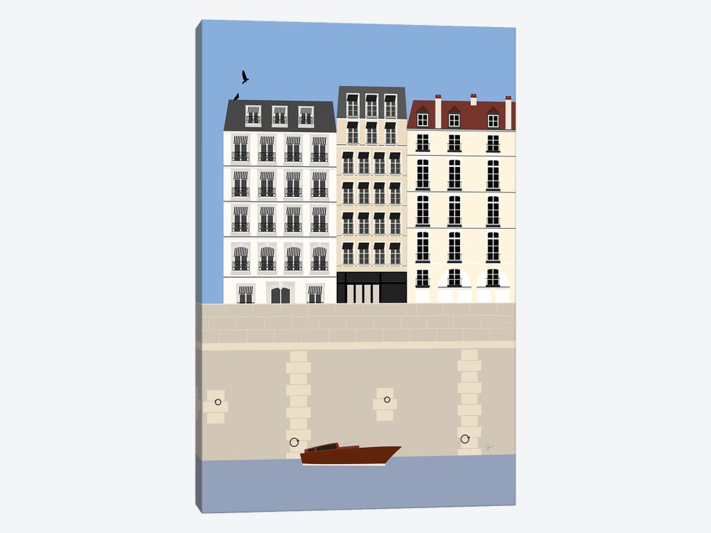 Paris On The Seine River France by Lyman Creative Co. 1-piece Canvas Art