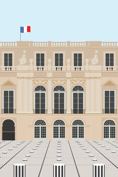 Paris, France Buren's Columns, Palais Royal by Lyman Creative Co. acrylic art print