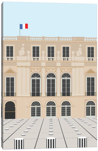 Paris, France Buren's Columns, Palais Royal Canvas Art Print - Lyman Creative Co
