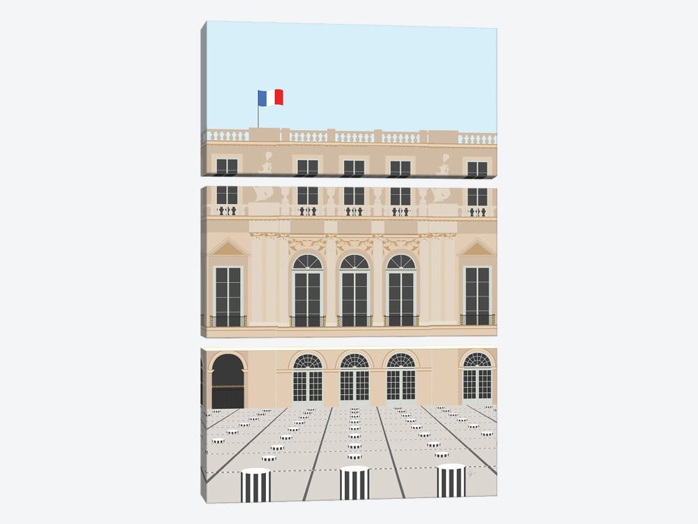 Paris, France Buren's Columns, Palais Royal by Lyman Creative Co. 3-piece Canvas Print