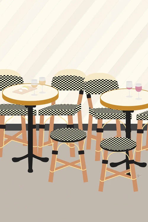Paris Cafe Chairs France by Lyman Creative Co. wall art