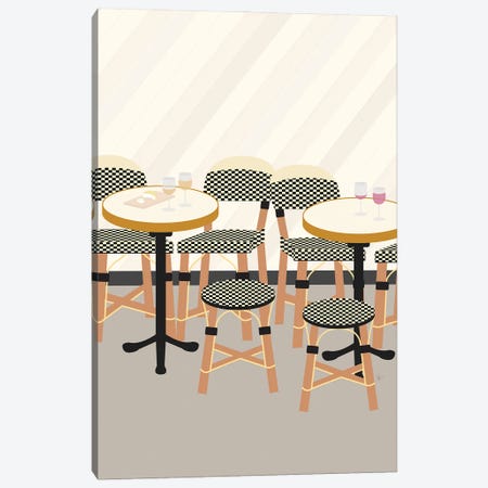 Paris Cafe Chairs France Canvas Print #ELY108} by Lyman Creative Co. Art Print