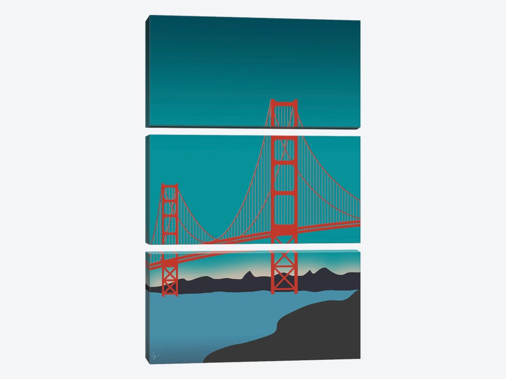 Golden Gate Bridge, San Francisco, California Landscape by Lyman Creative Co. 3-piece Canvas Art