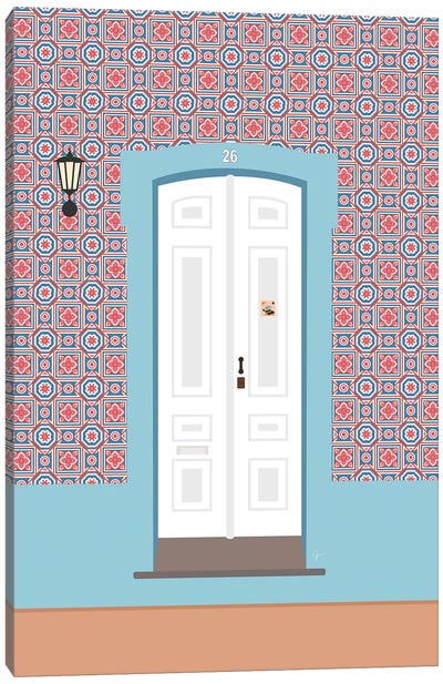 Portugal Tile Door Canvas Art Print - Lyman Creative Co