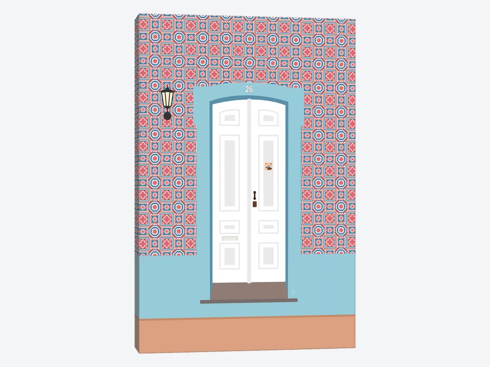 Portugal Tile Door by Lyman Creative Co. 1-piece Canvas Print