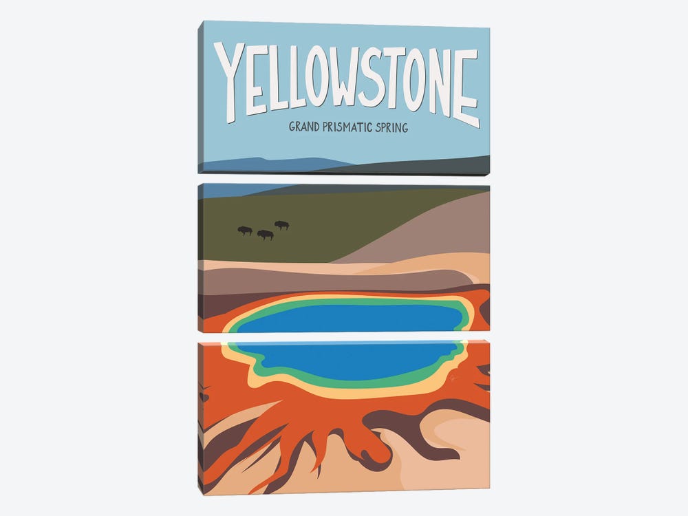 Grand Prismatic Spring, Yellowstone National Park, Wyoming, USA by Lyman Creative Co. 3-piece Canvas Art Print