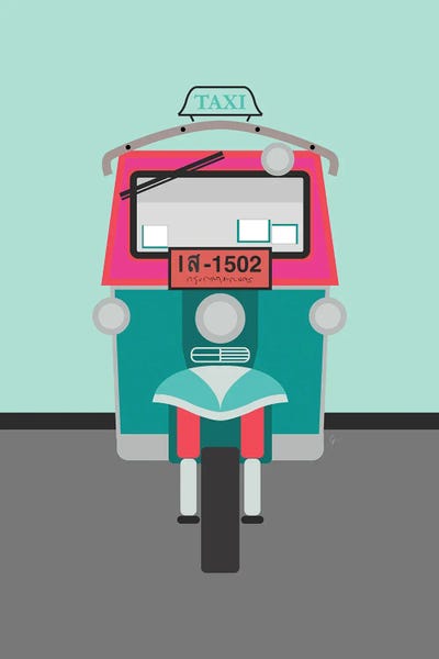 Thailand Tuk Tuk Taxi by Lyman Creative Co. acrylic art print