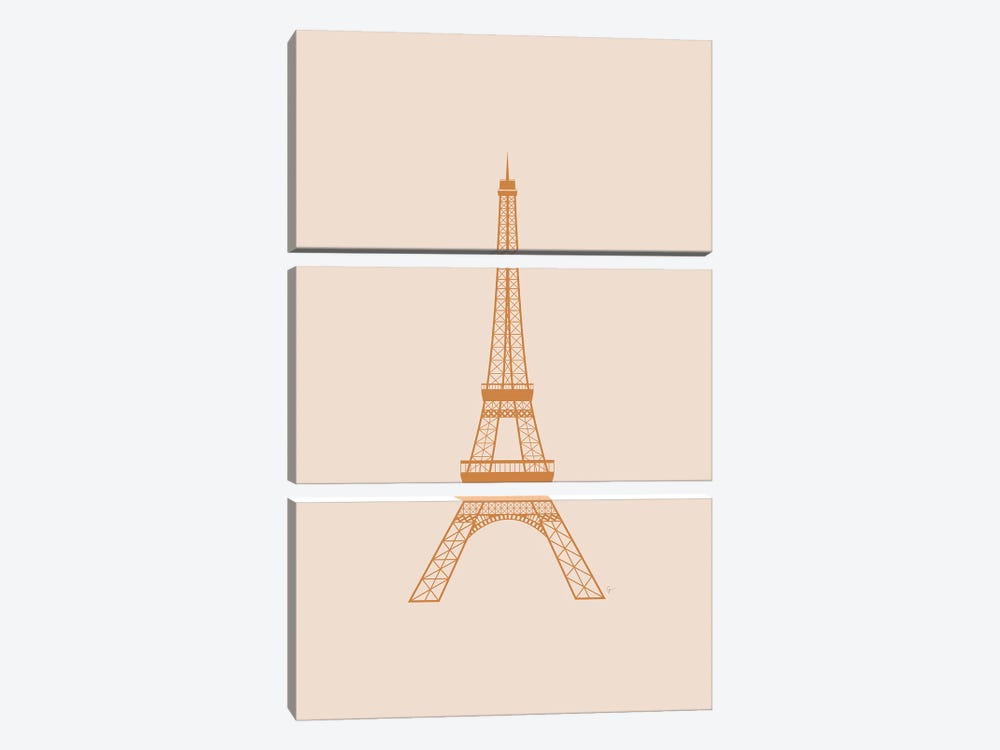 Vintage Aesthetic Paris, France Eiffel Tower by Lyman Creative Co. 3-piece Art Print