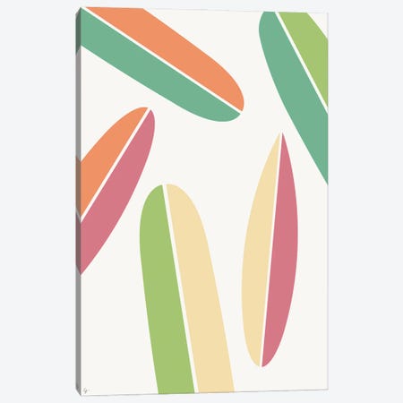 Abstract Retro Colorful Surfboards Canvas Print #ELY136} by Lyman Creative Co. Art Print