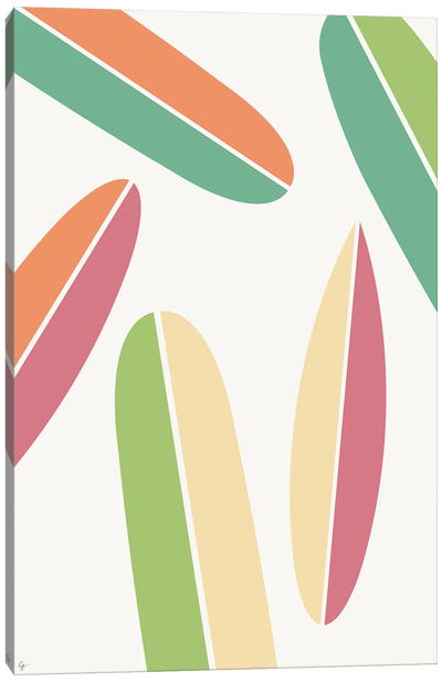 Abstract Retro Colorful Surfboards Canvas Art Print - Lyman Creative Co