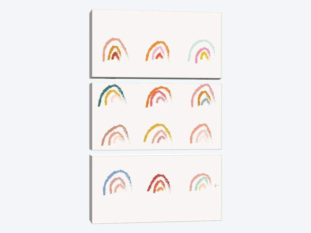 Rainbows Pastel by Lyman Creative Co. 3-piece Canvas Art