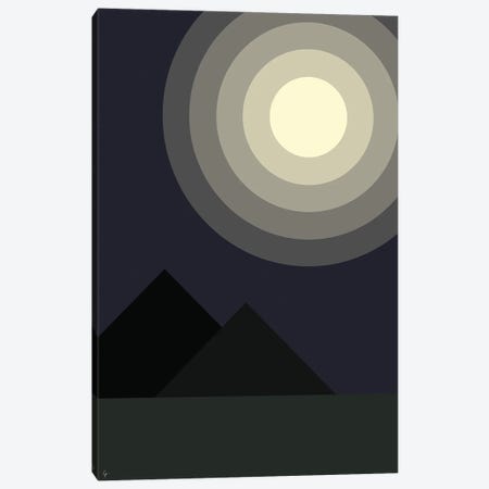Full Moon Moonlight At Midnight Iin The Mountains Canvas Print #ELY139} by Lyman Creative Co. Canvas Artwork