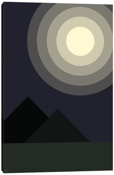 Full Moon Moonlight At Midnight Iin The Mountains Canvas Art Print - Lyman Creative Co
