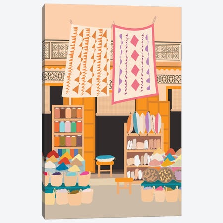 Marrakech Medina Shop, Morocco Canvas Print #ELY13} by Lyman Creative Co. Canvas Print