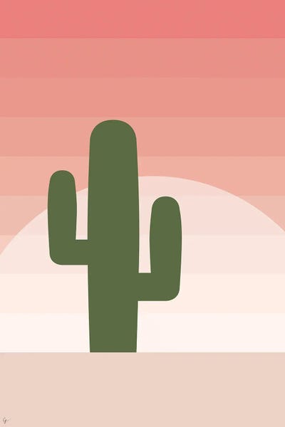 Cactus Pink Sunset Desert by Lyman Creative Co. acrylic art print