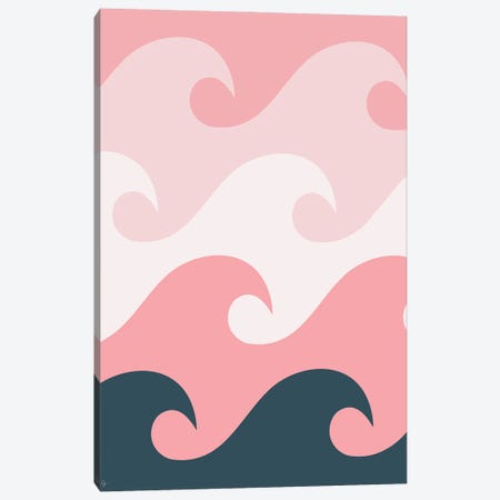 Pink Ocean Waves Canvas Print #ELY142} by Lyman Creative Co. Canvas Print