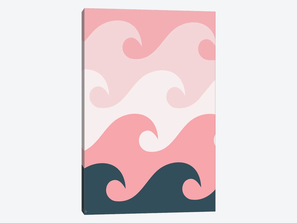 Pink Ocean Waves by Lyman Creative Co. 1-piece Canvas Print