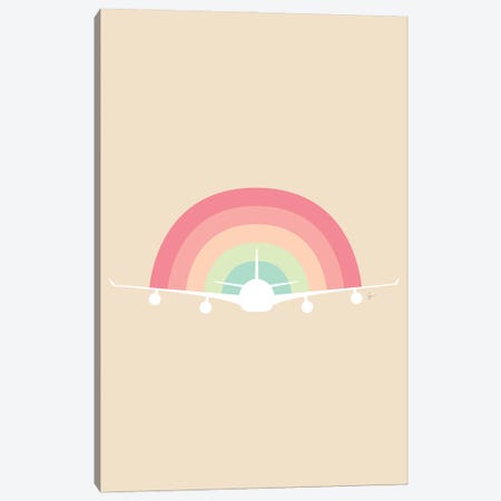 Wanderlust Rainbow Plane In The Sky Canvas Print #ELY143} by Lyman Creative Co. Canvas Art Print