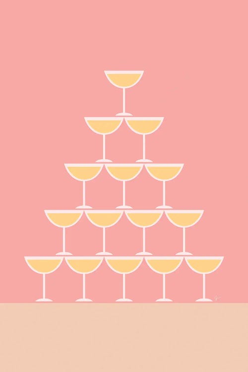 Pink Champagne Tower by Lyman Creative Co. wall art