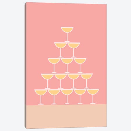 Pink Champagne Tower Canvas Print #ELY147} by Lyman Creative Co. Canvas Artwork