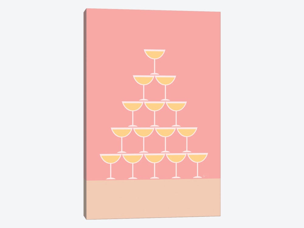 Pink Champagne Tower by Lyman Creative Co. 1-piece Canvas Artwork