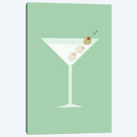 Mint Green Martini Canvas Print #ELY148} by Lyman Creative Co. Art Print