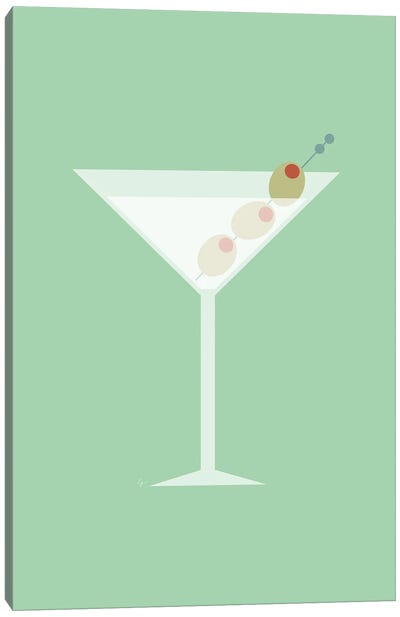 Mint Green Martini Canvas Art Print - Martini