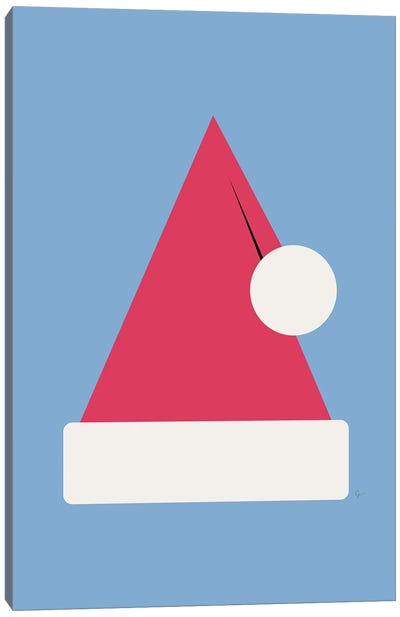 Santa Claus Christmas Hat Canvas Art Print - Lyman Creative Co