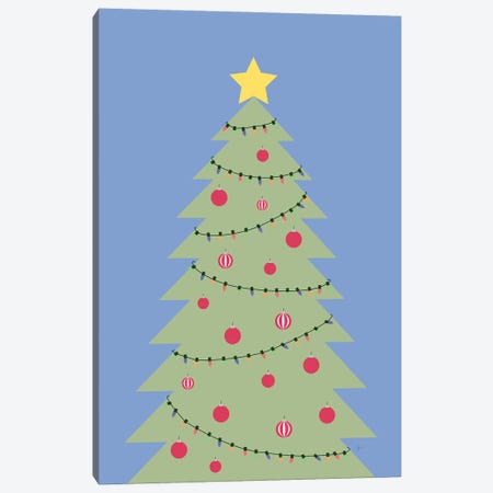 Merry Christmas Tree Canvas Print #ELY154} by Lyman Creative Co. Art Print