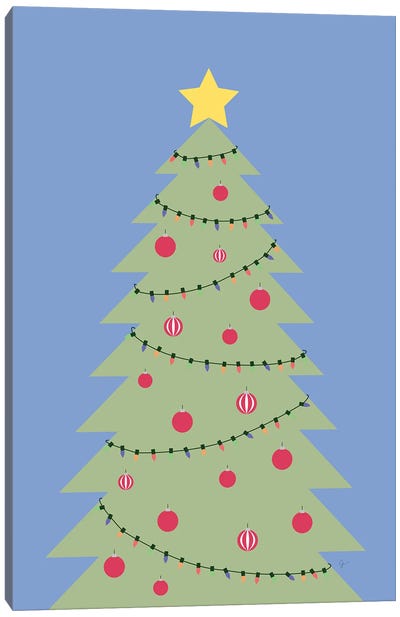Merry Christmas Tree Canvas Art Print - Lyman Creative Co