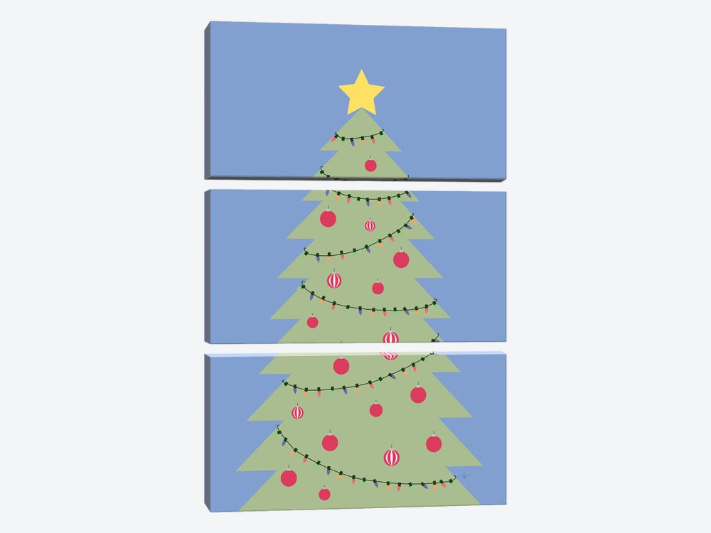 Merry Christmas Tree by Lyman Creative Co. 3-piece Canvas Wall Art
