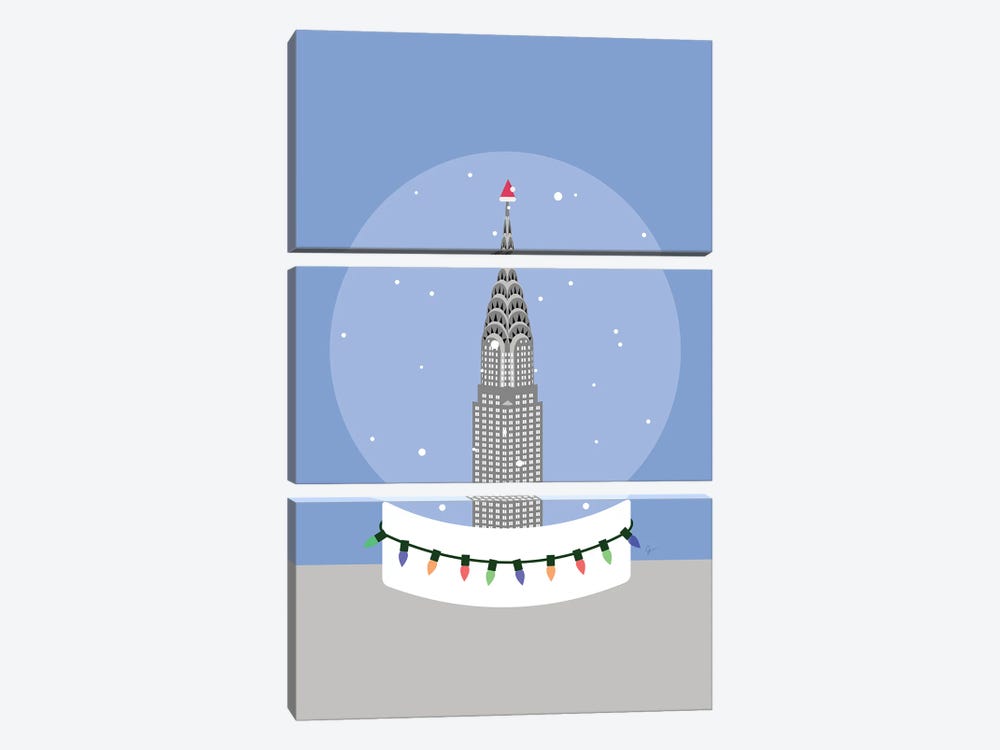 NYC Christmas Snow Globe by Lyman Creative Co. 3-piece Art Print