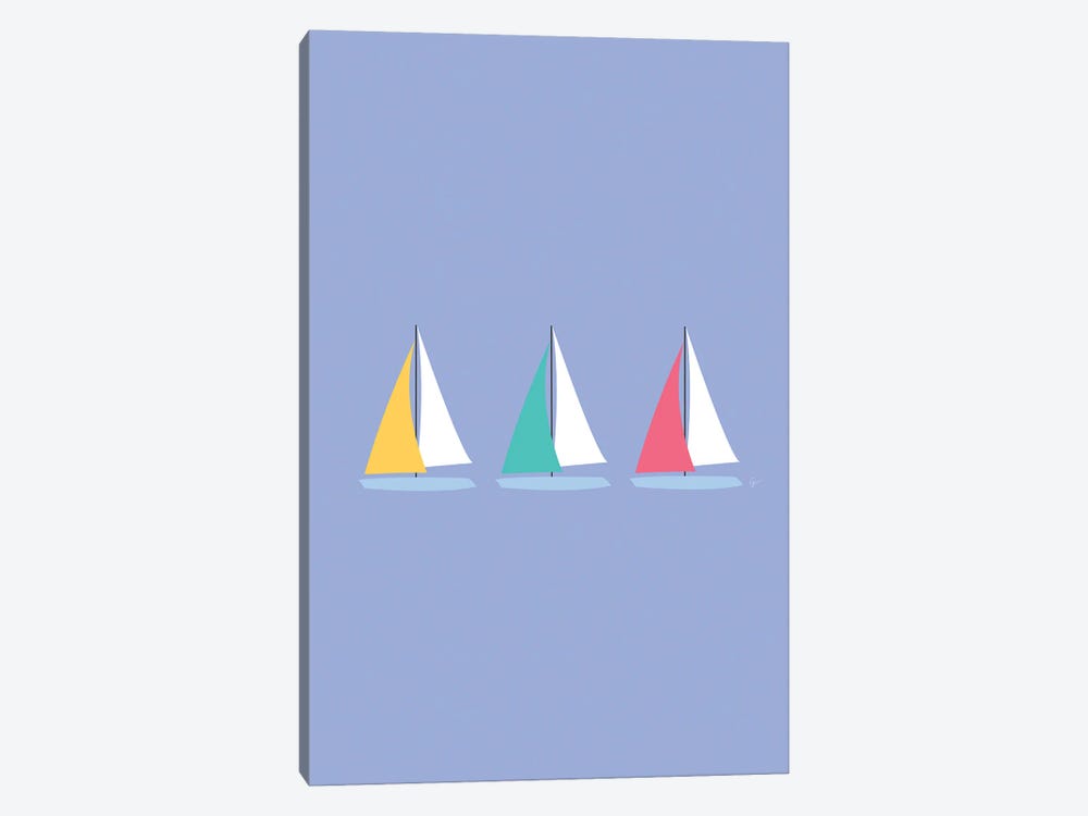 Colorful Summer Sailboats by Lyman Creative Co. 1-piece Canvas Art