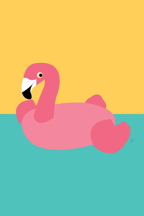 Summer Pool Flamingo by Lyman Creative Co. wall art