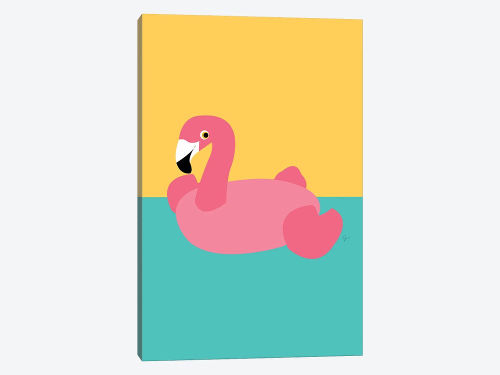 Summer Pool Flamingo by Lyman Creative Co. 1-piece Art Print