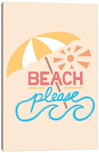 Beach Please Canvas Art Print - Lyman Creative Co