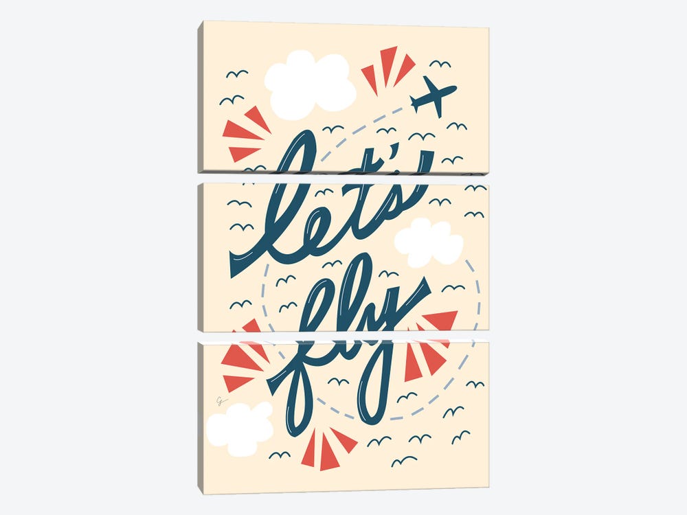 Let's Fly by Lyman Creative Co. 3-piece Canvas Art Print
