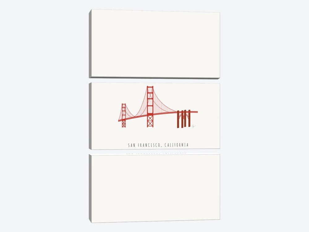 Golden Gate Bridge, San Francisco, California by Lyman Creative Co. 3-piece Canvas Art Print