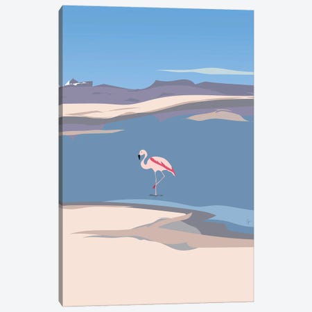 Flamingo In Chile Canvas Print #ELY18} by Lyman Creative Co. Art Print