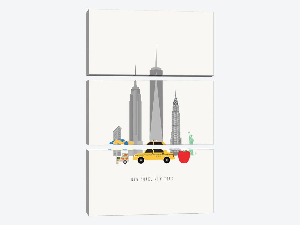 NYC Skyline by Lyman Creative Co. 3-piece Canvas Print