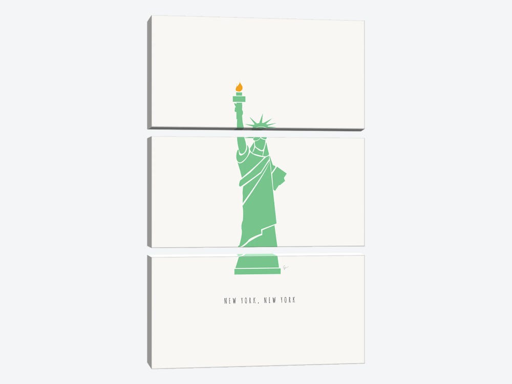 NYC Statue Of Liberty by Lyman Creative Co. 3-piece Canvas Print