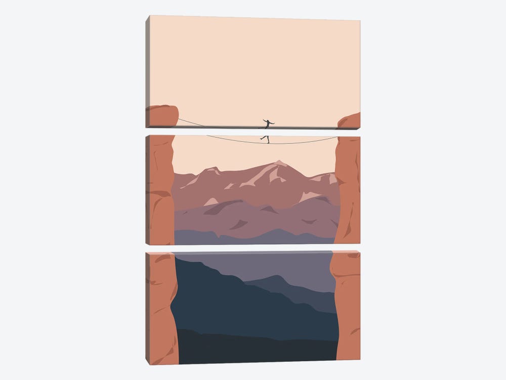 Balancing In The Mountains At Sunset by Lyman Creative Co. 3-piece Canvas Print