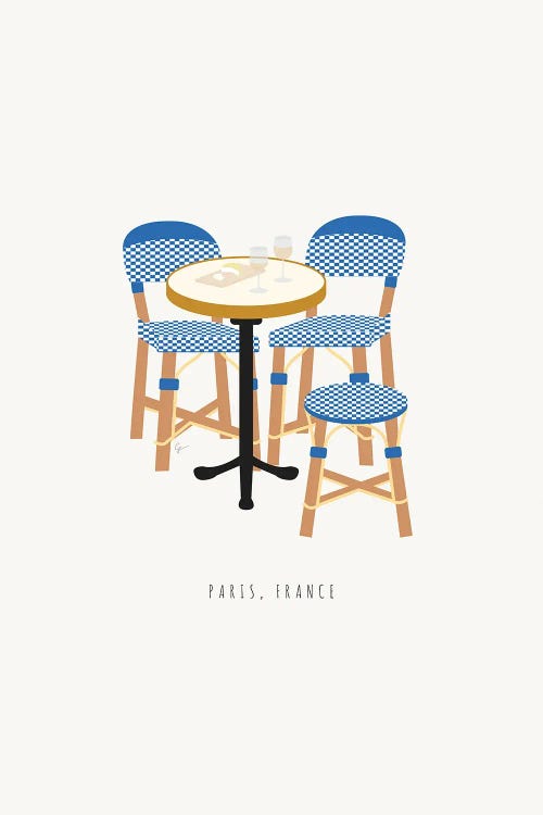 Paris Cafe Chairs by Lyman Creative Co. wall art