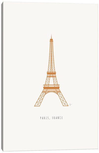 Eiffel Tower, Paris, France Canvas Art Print - Paris Typography