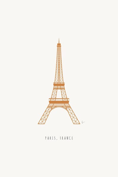 Paris Typography: Eiffel Tower, Paris, France by Lyman Creative Co.